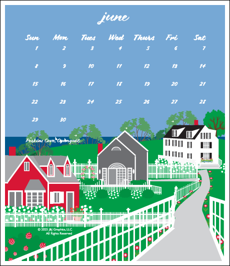 Maine Poster Calendar by J & J Graphics