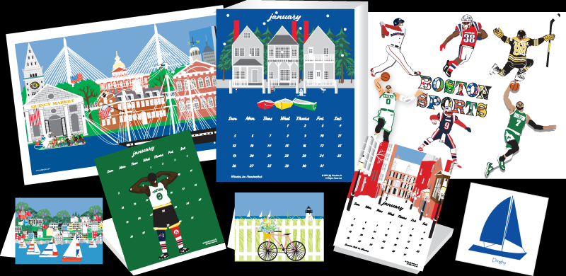 Calendars, note cards, and posters by J&J Graphics.