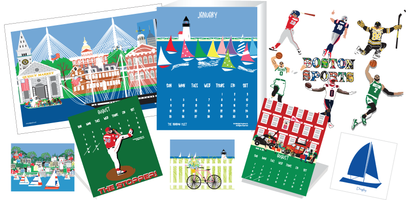 Calendars, note cards, and posters by J&J Graphics.