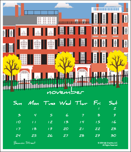 Boston Jewel Case Calendar.