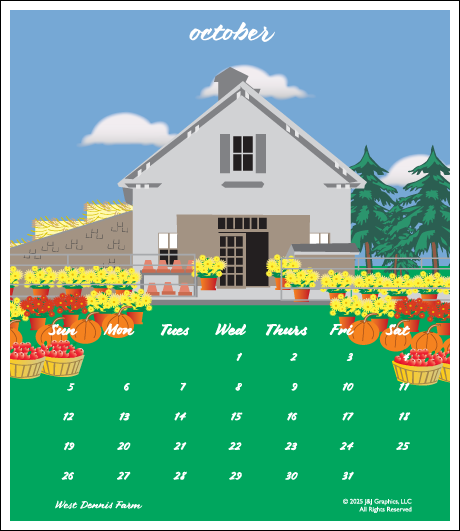 Cape Cod Poster Calendar by J & J Graphics