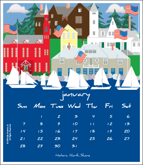 North Shore Jewel Case Calendar.