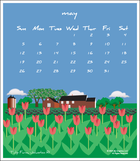 Rhode Isalnd Jewel Case Calendar.